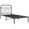 Schwarzes Metallbettgestell mit Kopfteil Atce 80x200cm