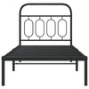 Schwarzes Metallbettgestell mit Kopfteil Atce 80x200cm