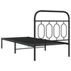 Schwarzes Metallbettgestell mit Kopfteil Atce 80x200cm