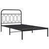 Schwarzes Metallbettgestell mit Kopfteil Atce 100x190cm