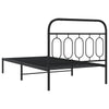 Schwarzes Metallbettgestell mit Kopfteil Atce 100x190cm