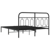 Schwarzes Metallbettgestell mit Kopfteil Atce 150x200cm