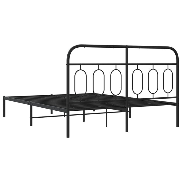 Schwarzes Metallbettgestell mit Kopfteil Atce 150x200cm