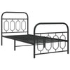 Schwarzes Metallbettgestell mit Kopfteil Atce 80x200cm