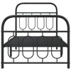 Schwarzes Metallbettgestell mit Kopfteil Atce 80x200cm