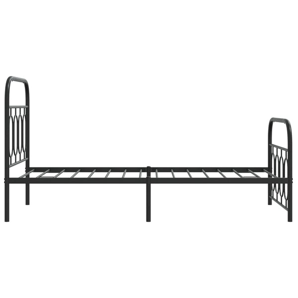 Schwarzes Metallbettgestell mit Kopfteil Atce 80x200cm