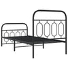 Schwarzes Metallbettgestell mit Kopfteil Atce 80x200cm