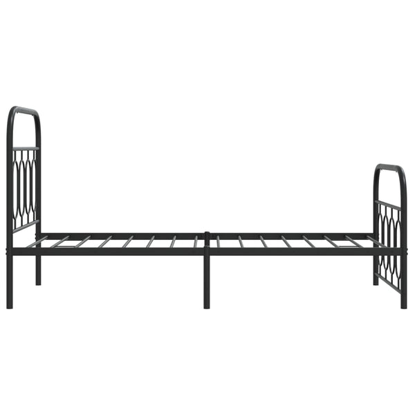 Schwarzer Metall-Bettrahmen mit Kopfteilen Atce 90x200cm