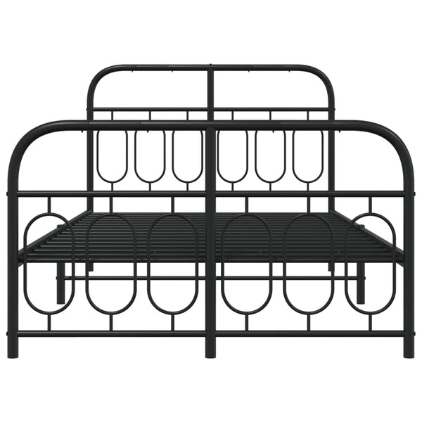 Schwarzes Metallbettgestell mit Kopfteil Atce 120x190cm