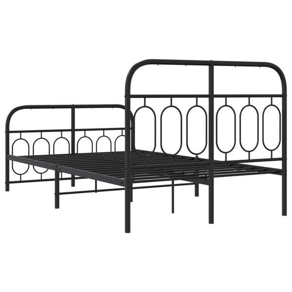 Schwarzes Metallbettgestell mit Kopfteil Atce 120x190cm