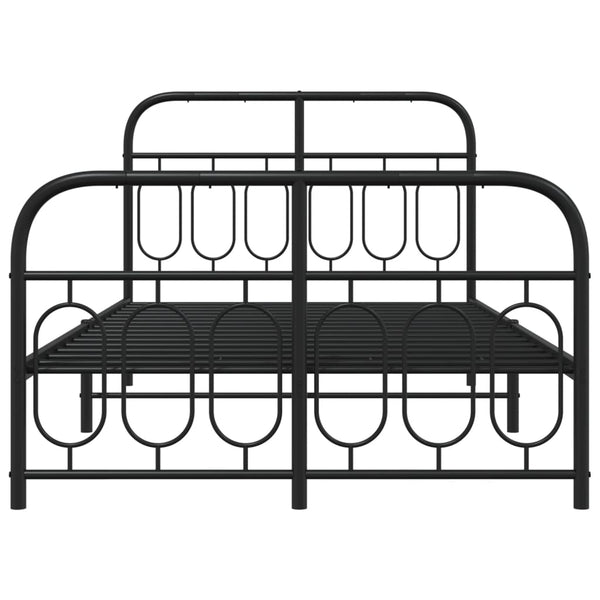 Schwarzes Metallbettgestell mit Kopf- und Fußteil Atce 120x200cm