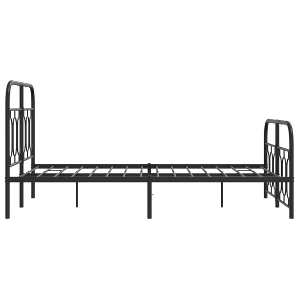 Schwarzes Metallbettgestell mit Kopf- und Fußteil Atce 120x200cm