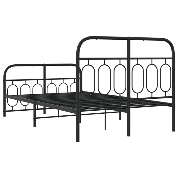 Schwarzes Metallbettgestell mit Kopf- und Fußteil Atce 120x200cm