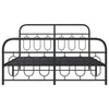 Schwarzes Metallbettgestell mit Kopfteil Atce 135x190cm
