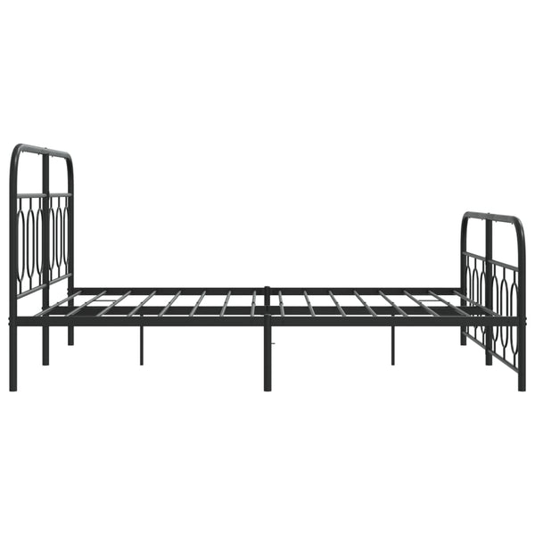 Schwarzes Metallbettgestell mit Kopf- und Fußteil Atce 140x190cm
