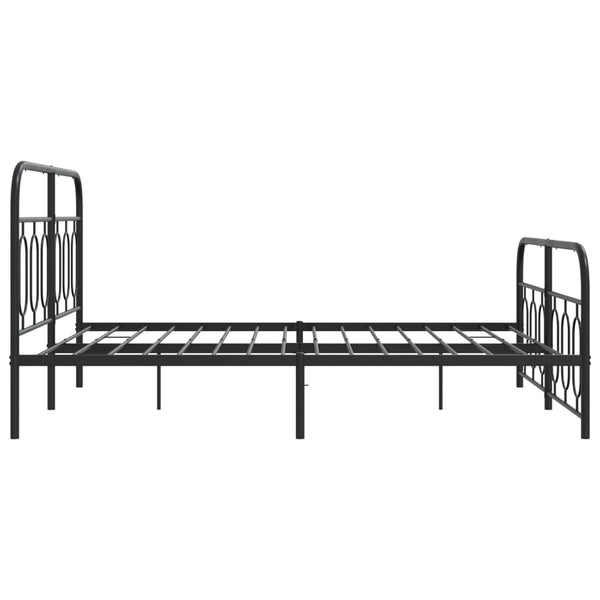 Schwarzes Metallbettgestell mit Kopfteil Atce 140x200cm