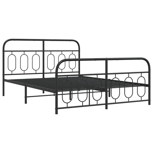 Schwarzes Metallbettgestell mit Kopfteilen Atce 150x200cm