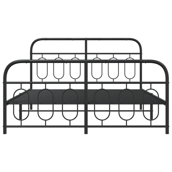 Schwarzes Metallbettgestell mit Kopfteilen Atce 150x200cm