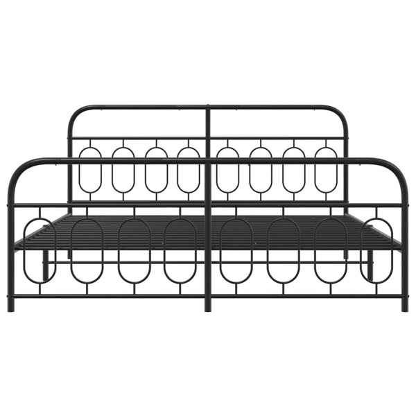 Schwarzes Metallbettgestell mit Kopfteilen Atce 183x213cm