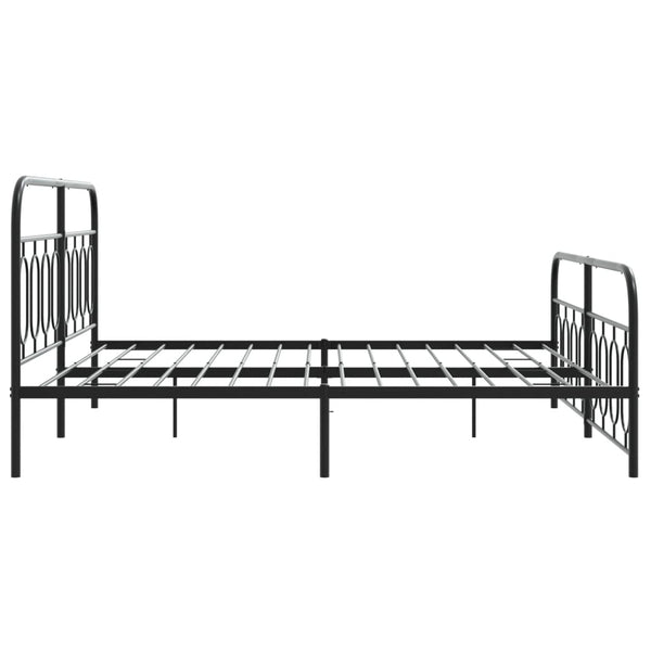 Schwarzes Metallbettgestell mit Kopfteilen Atce 183x213cm
