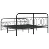 Schwarzes Metallbettgestell mit Kopfteilen Atce 183x213cm