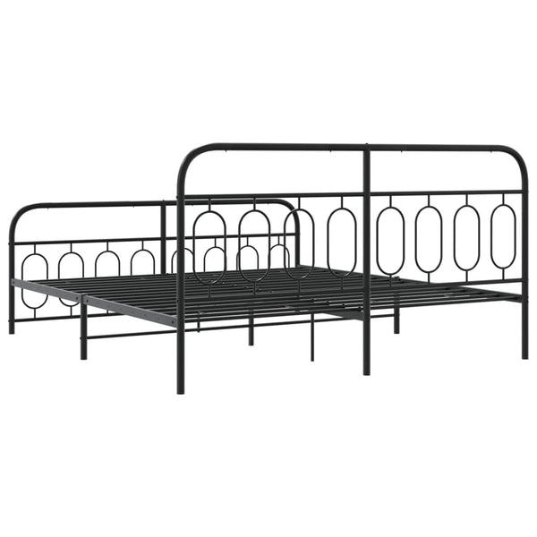 Schwarzes Metallbettgestell mit Kopfteilen Atce 183x213cm