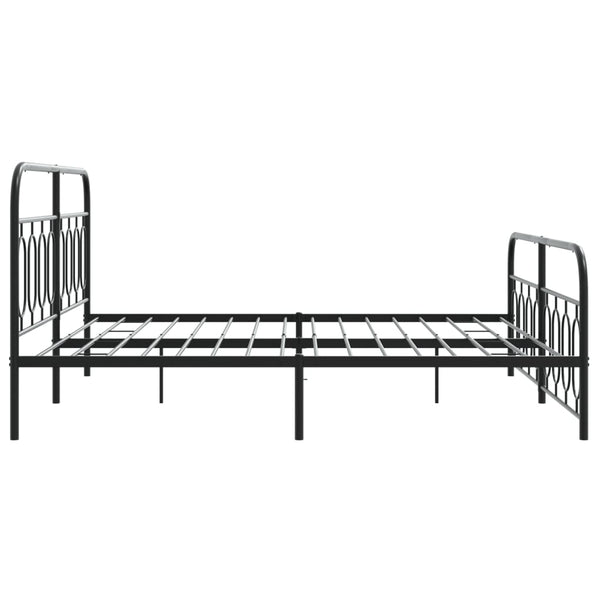 Schwarzes Metallbettgestell mit Kopfteil Atce 193x203cm