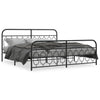 Schwarzes Metallbettgestell mit Kopfteil Atce 200x200cm