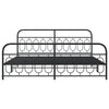 Schwarzes Metallbettgestell mit Kopfteil Atce 200x200cm