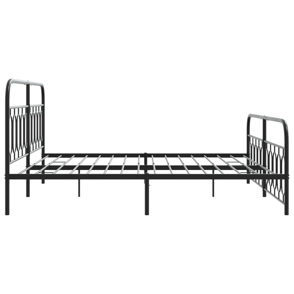 Schwarzes Metallbettgestell mit Kopfteil Atce 200x200cm