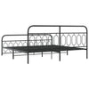Schwarzes Metallbettgestell mit Kopfteil Atce 200x200cm