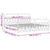 Schwarzes Metallbettgestell mit Kopfteil Atce 200x200cm