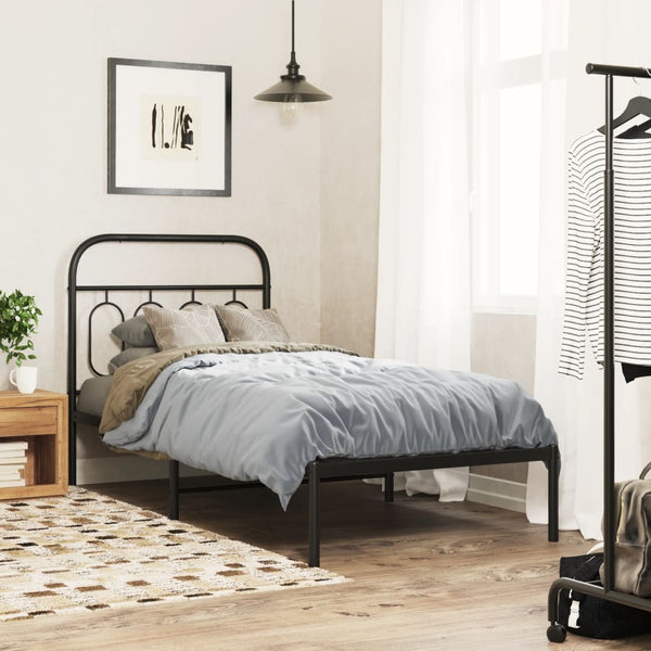 Schwarzes Kopfteil aus Metall Marsilia 90cm