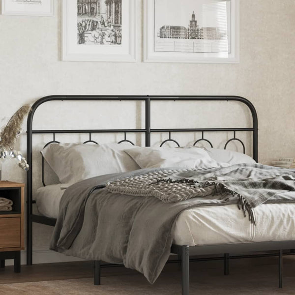 Schwarzes Kopfteil aus Metall Marsilia 137 cm