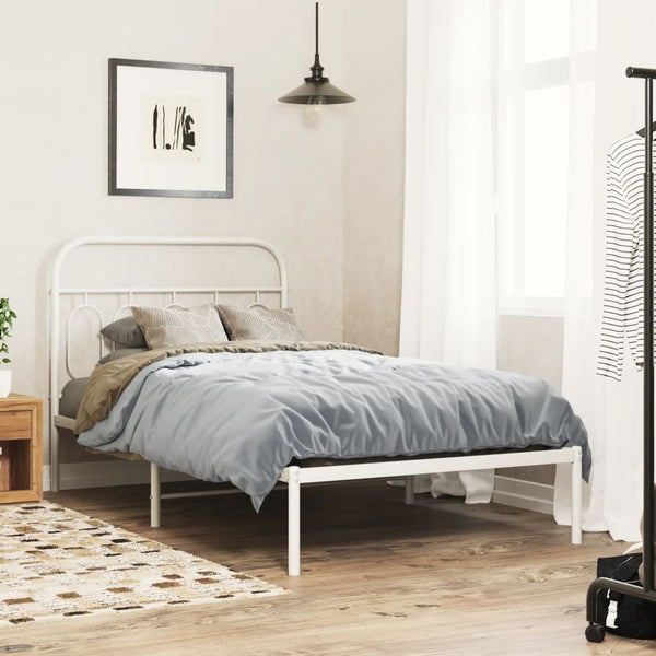 Valkoinen metallinen sängynpääty Marsilian 100cm