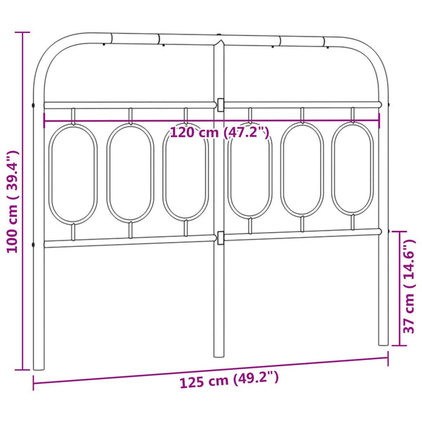 Weißes Kopfteil aus Metall, Marsilia 120cm