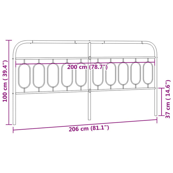 Weißes Metallkopfteil Marsilian 200cm