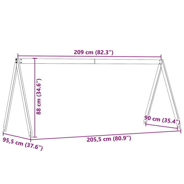Wachsbrauner Kinderbetthimmel Sapet 209x95,5x88cm (Kiefer)
