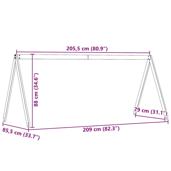 Wachsbrauner Kinderbetthimmel Sapet 209x85,5x88cm (Kiefer)