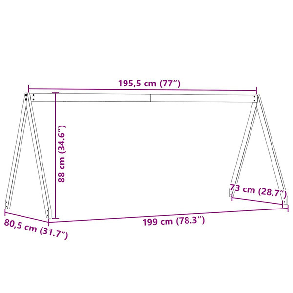 Himmelbett für Kinder Sapet 199x80,5x88cm (Kiefer)