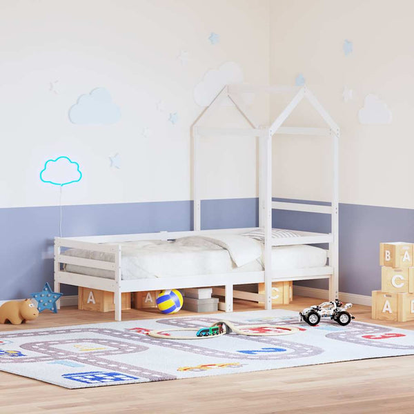 Weißer Kinderbetthimmel Ghiulbahar 118x70x176,5cm (Kiefer)