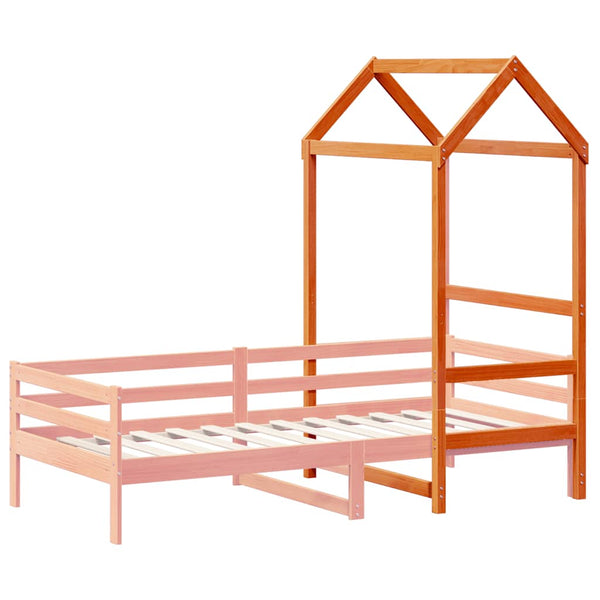 Wachsbraunes Kinderbetthimmel Ghiulbahar 108x70x176,5cm (Kiefer)