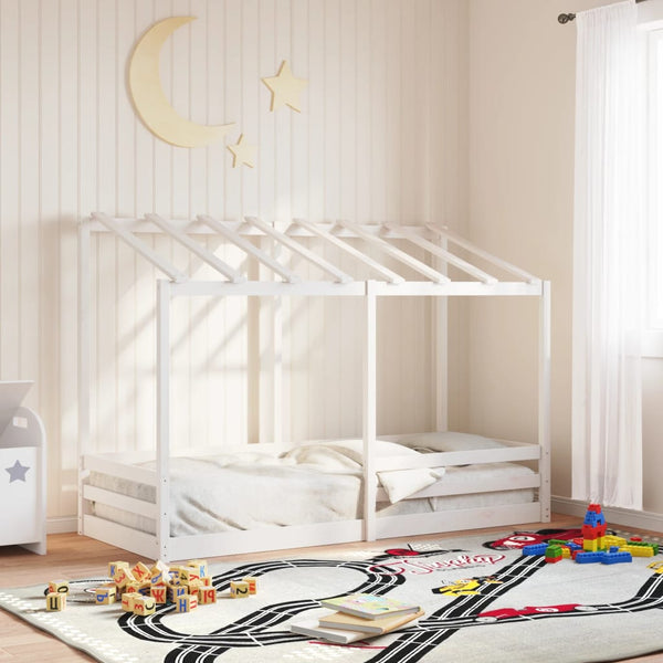 Weißes Himmelbett Lalita 75x190cm (Kiefer)