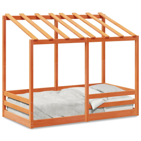 Bernsteinfarbenes Kinderhimmelbett Lalita 80x160cm (Kiefer)