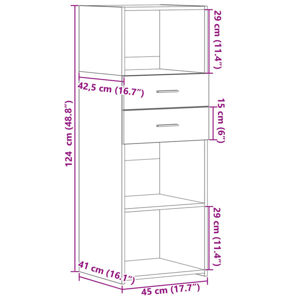 Schrank Muntenia, Raucheiche, 45x42,5x124cm (Holz)