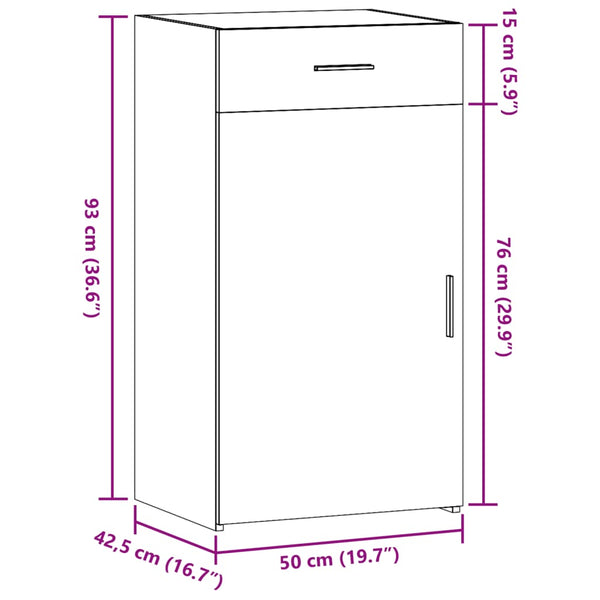 Graues Sideboard Arsin 50x42,5x93cm (Holz)
