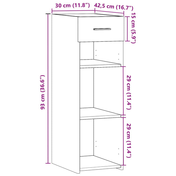 Schwarzes Sideboard Spirdula 30x42,5x93cm (Holz)
