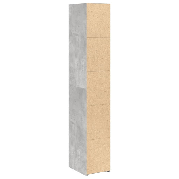 Betoninharmaa kaappi Sevasia 30x41x185cm (puinen)