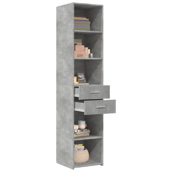 Betongrauer Schrank Gertruda 40x42,5x185cm (Holz)