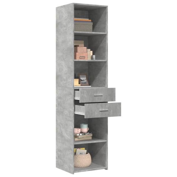 Betoninharmaa kaappi Dincer 45x42,5x185cm (puinen)